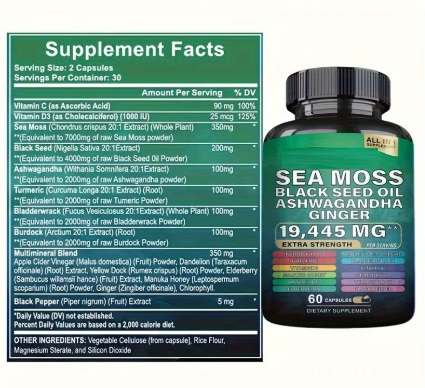 Super Pack de suplementos MuscleMax™ de musgo marino y shilajit