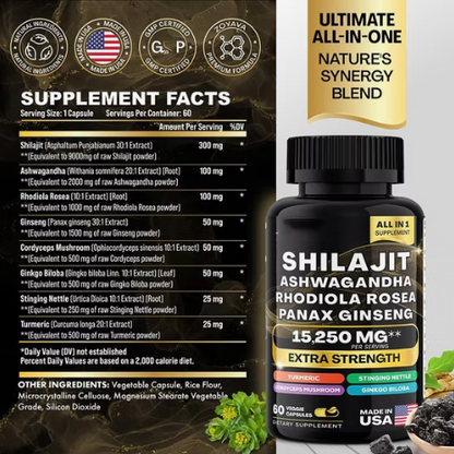 Super Pack de suplementos MuscleMax™ de musgo marino y shilajit