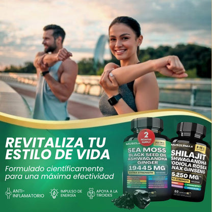Super Pack de suplementos MuscleMax™ de musgo marino y shilajit