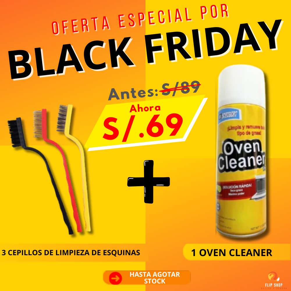 SUPER COMBO - OVEN CLEANER + CEPILLO DE LIMPIEZA DE ESQUINAS
